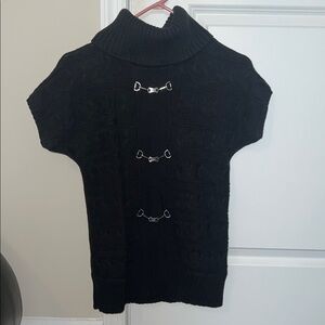 Michaels Black Cowl Neck Sweater with Silver Accents